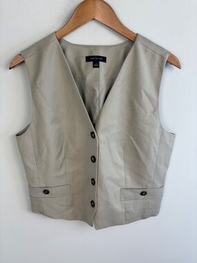 Ann Taylor Button Front Vest Neck Vest Size 12